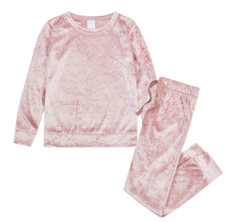 Forever Dreaming Pink Crushed Velvet Pyjama. Pk of 4